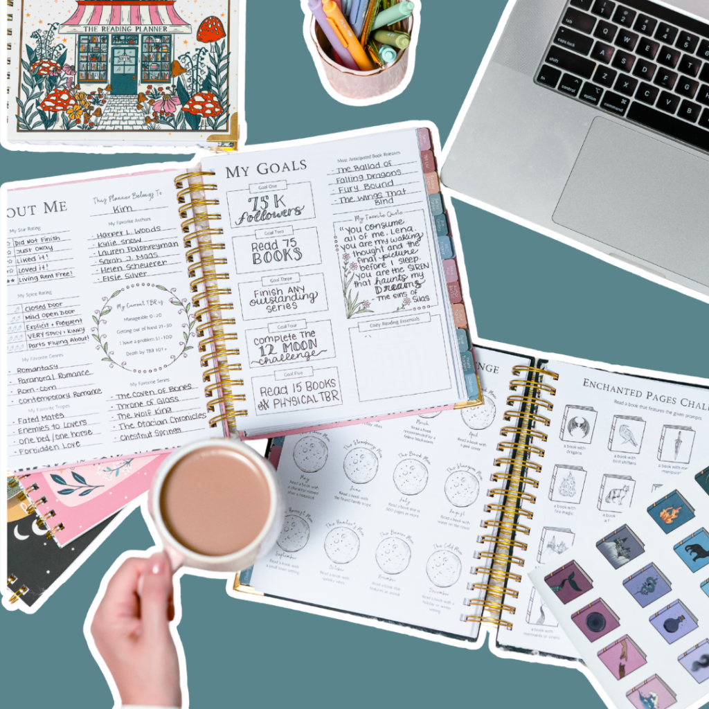 Picture of journals and planners in use