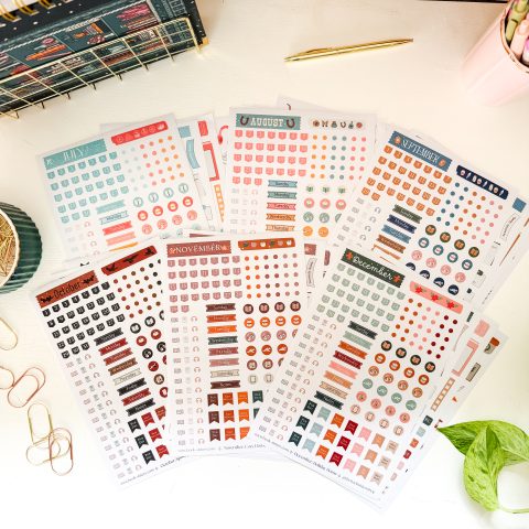 Monthly sticker sheets