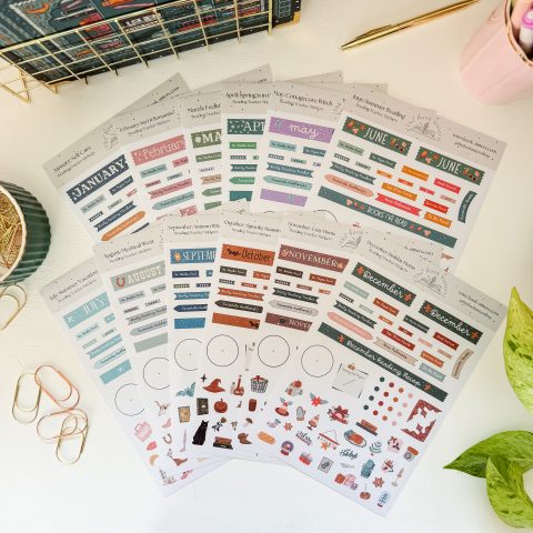 Monthly sticker sheets